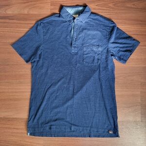 NWT Men's Faherty Short-Sleeve Indigo Polo Shirt Size Small
